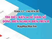 Tìm điều kiện m để hàm số đồng biến, nghịch biến trên tập xác định - Toán 12 chuyên đề